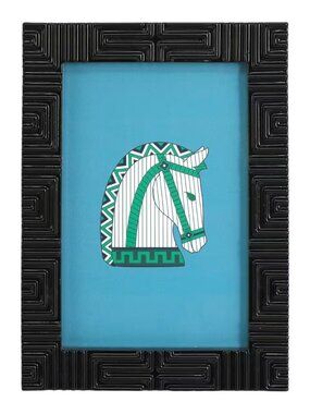 Jonathan Adler 4" x 6" Black Greek Key Tabletop Frame